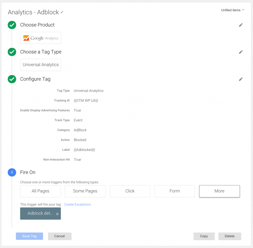 adblocking google tag manager analytics universal event tag